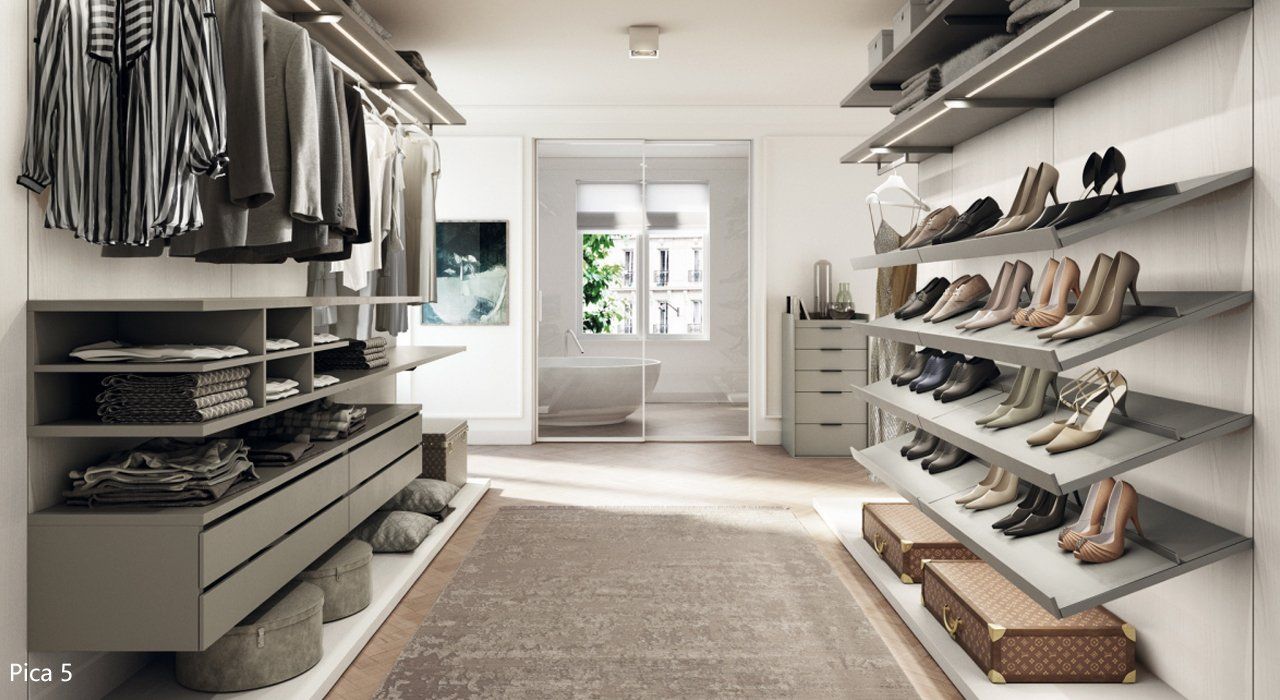 Zalf Pica Wall Hanging Closet System for hanging and shoe storage