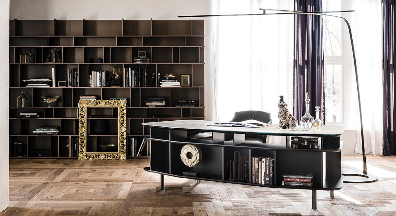 Cattelan Italia high end executive curved shape and ceramic top desk