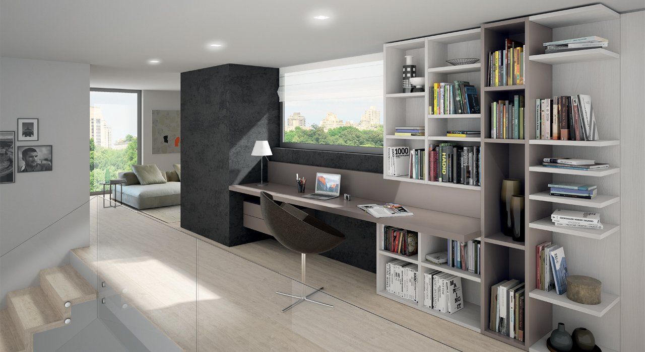 Zalf home office furniture and storage with filing and desk and shelving