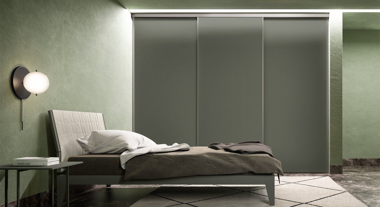 zalf spacemakers matt lacquer sliding door wardrobe made in italy