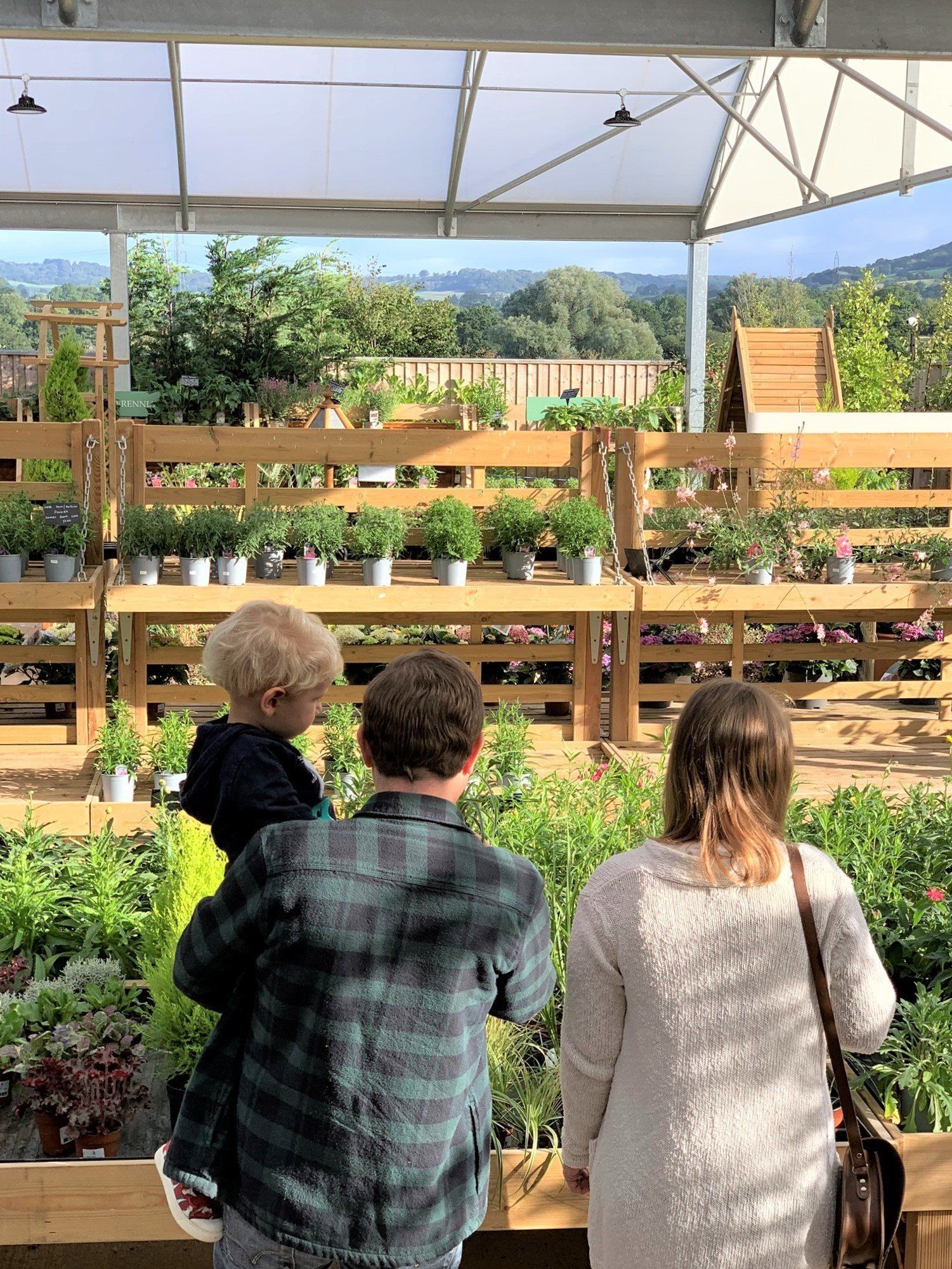 people shopping at garden store