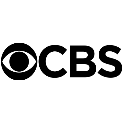 The cbs logo is black and white and has a large eye in the middle.