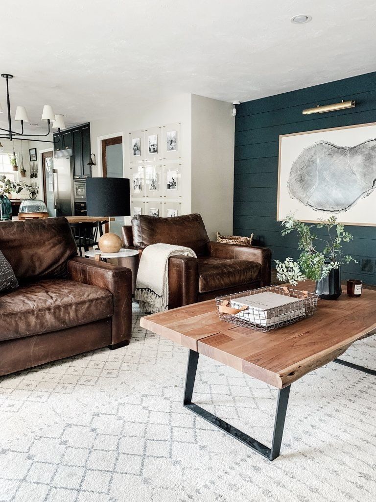 Chris Loves Julia black shiplap accent wall