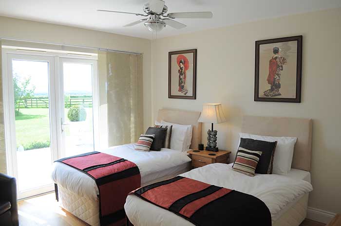 Red room twin bedroom