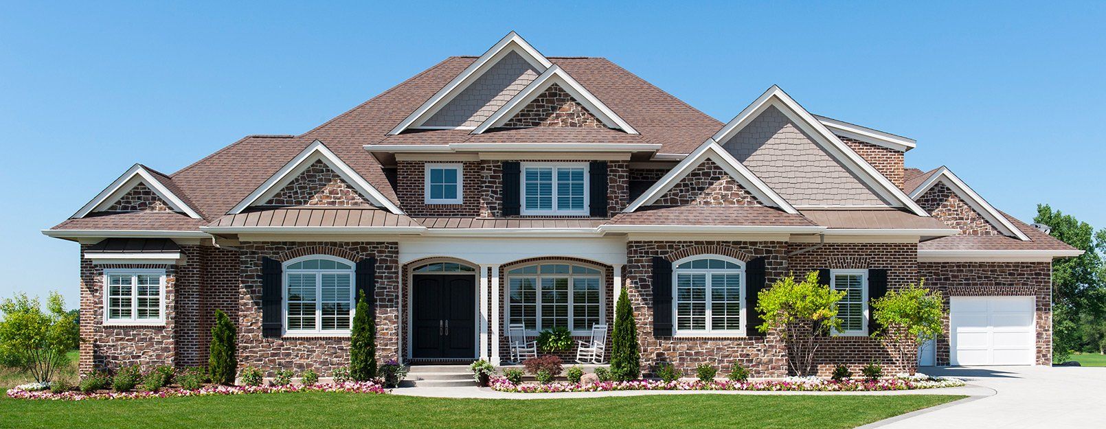 brick single family house