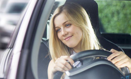 A woman driving