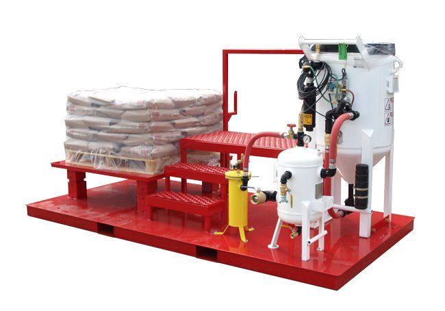 Custom sandblasting portable skids