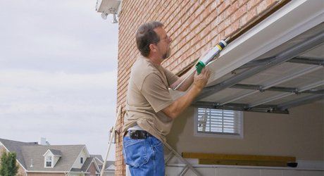garage door being installed