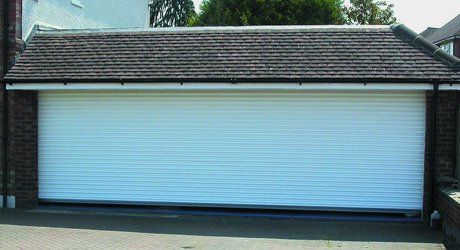 white garage door