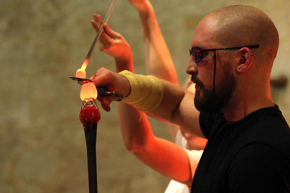 Glass making demonstration