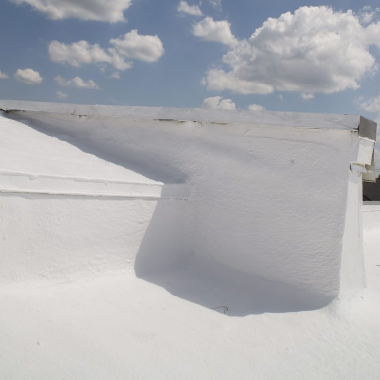a white roof with white surface protection