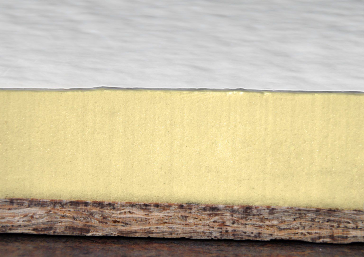 a close up of a piece roofing insulation