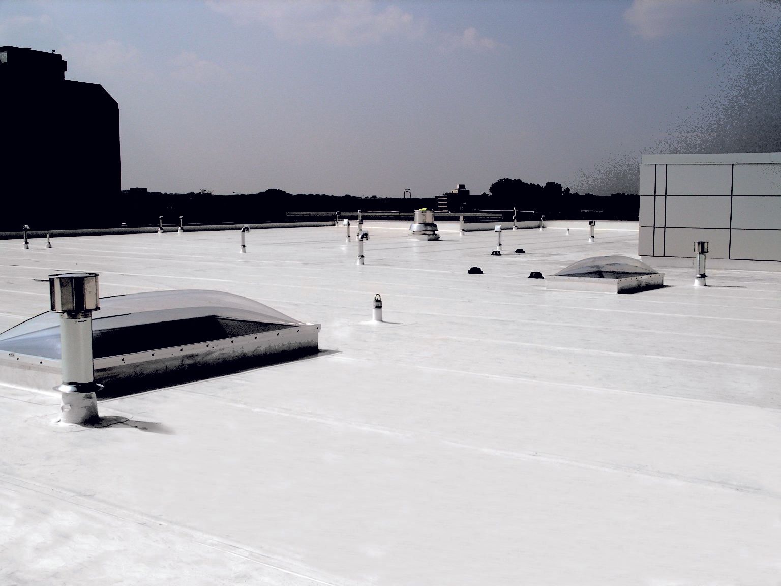 a white roof with a protection