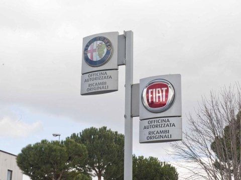insegna officina autorizzata FIAT e Alfa Romeo