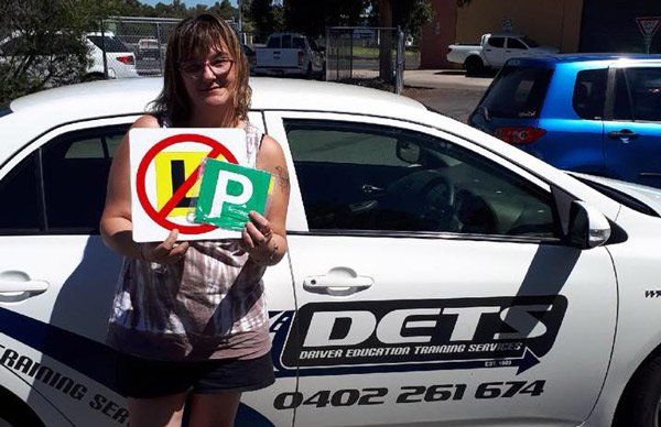girl with new car license