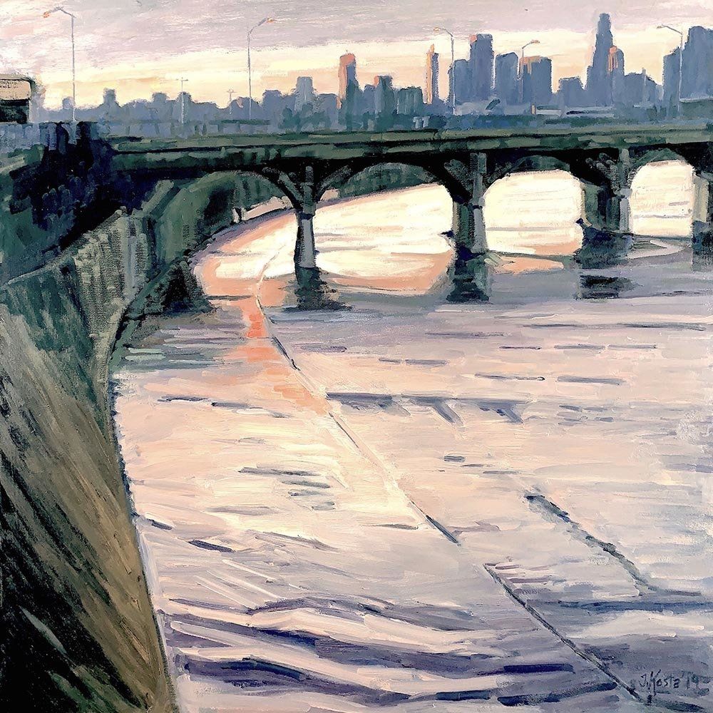 California artist John Kosta's painting entitled Los Angeles River #33.
