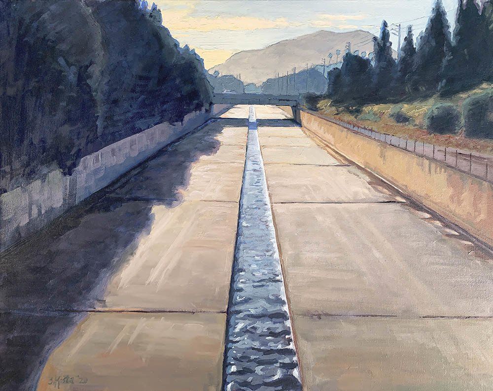 California artist John Kosta's painting entitled Los Angeles River #35.