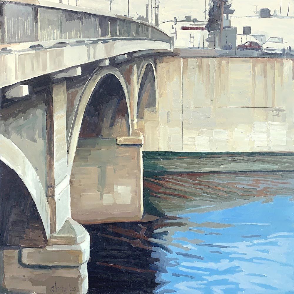 California artist John Kosta's painting entitled Los Angeles River #38.
