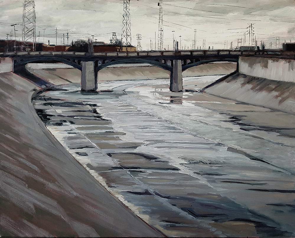 An image of California artist John Kosta's painting entitled Los Angeles River #10.