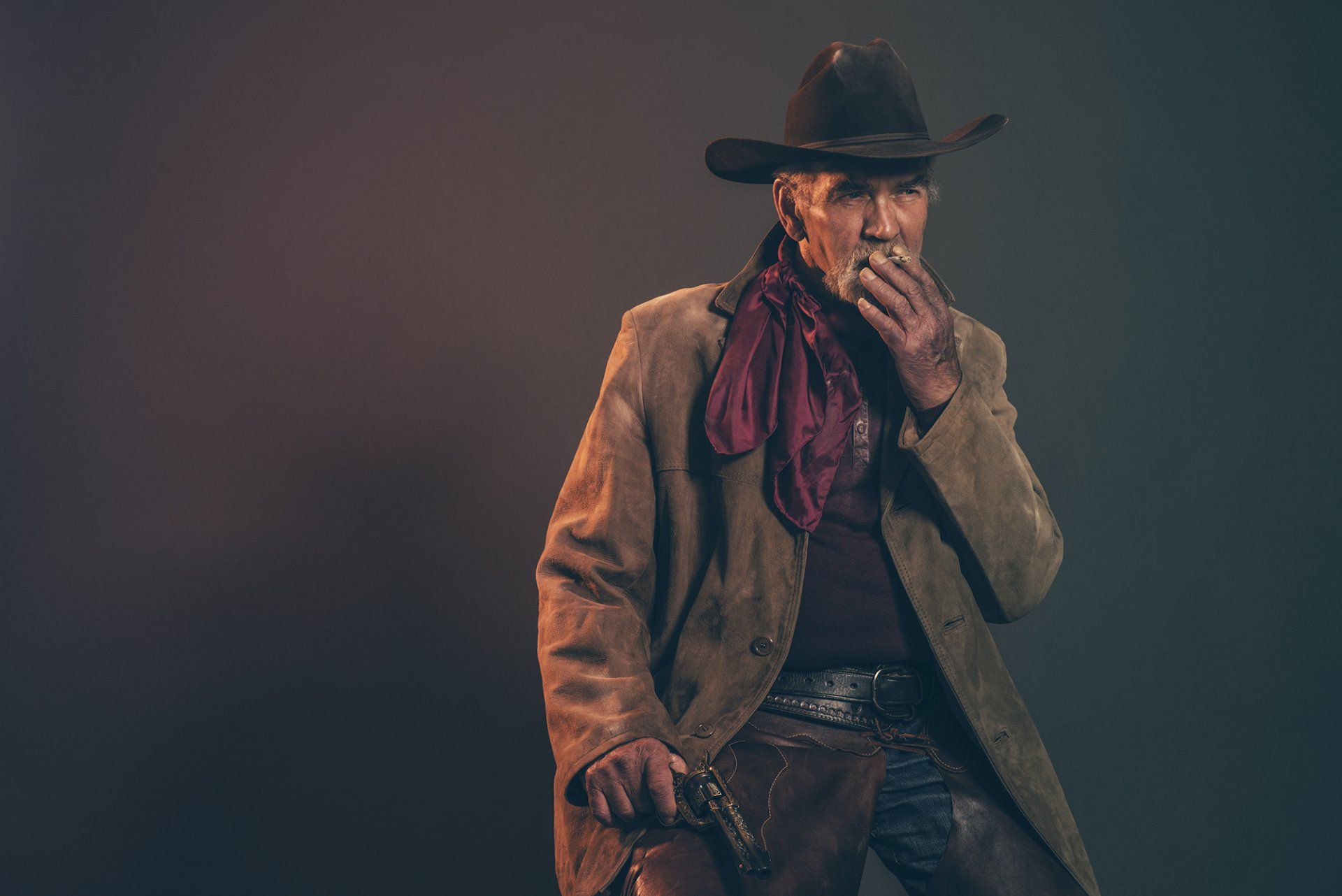 cowboy smoking a cig