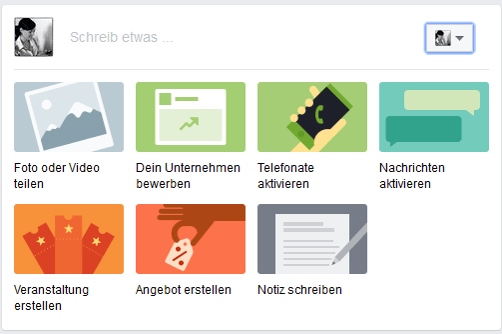 Die neuen Beitragsoptionen bei Facebook. Die neuen Beitragsoptionen bei Facebook.