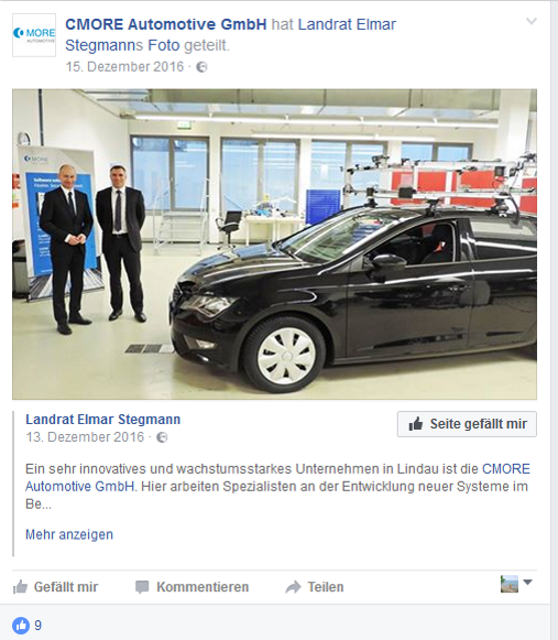 Auf Facebook postet CMORE regelmäßige News-Updates und Stellenausschreibungen. Auf Facebook postet CMORE regelmäßige News-Updates und Stellenausschreibungen.