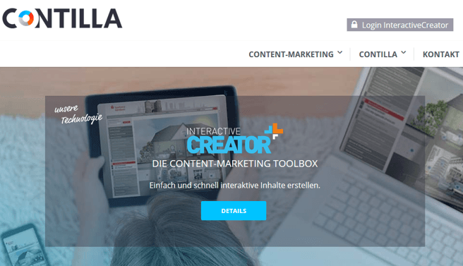 Die Contilla-Webseite Die Contilla-Webseite