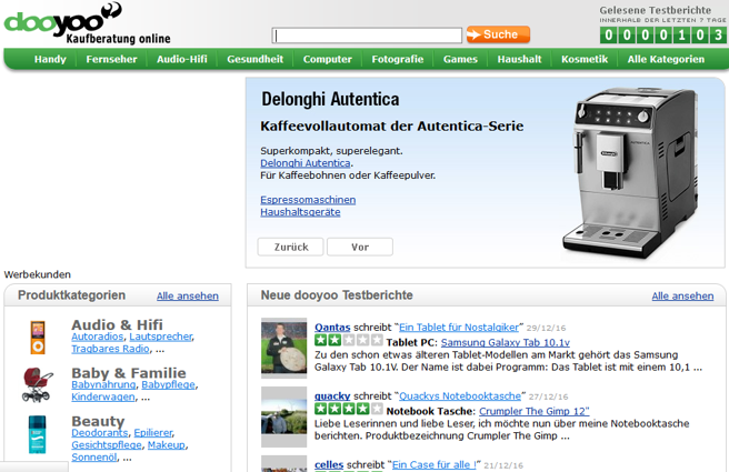 dooyoo bietet „Kaufberatung online“ dooyoo bietet „Kaufberatung online“