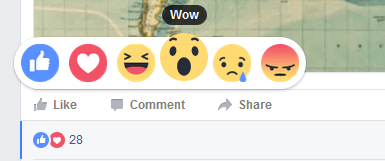 Die aktuellen „Gefällt mir“-Varianten bei Facebook. Die aktuellen „Gefällt mir“-Varianten bei Facebook.