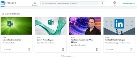Die E-Learning-Möglichkeiten bei LinkedIn Die E-Learning-Möglichkeiten bei LinkedIn