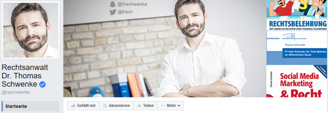 Facebook-Profil von Rechtsanwalt Dr. Thomas Schwenke Facebook-Profil von Rechtsanwalt Dr. Thomas Schwenke