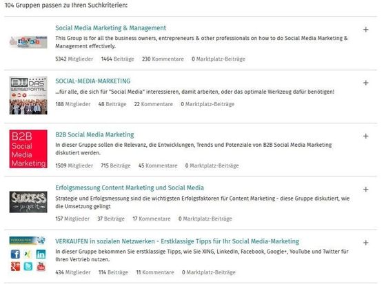Interessante Gruppen zum Suchbegriff werden ebenfalls angezeigt. Interessante Gruppen zum Suchbegriff werden ebenfalls angezeigt.