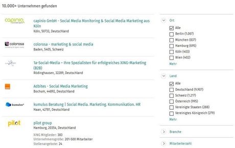 Bei den Unternehmen finden sich passende Arbeitgeber-Profile. Bei den Unternehmen finden sich passende Arbeitgeber-Profile.