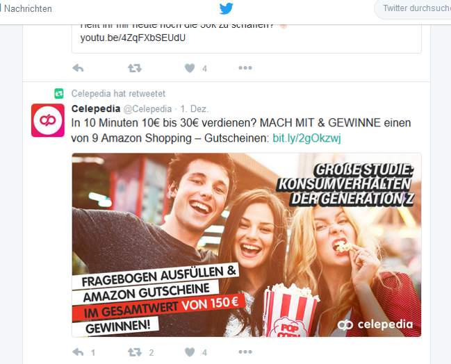 Celepedia befragt seine Twitter-Follower. Celepedia befragt seine Twitter-Follower.