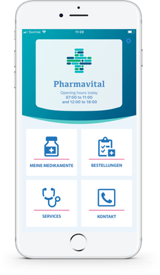 Smartphone mit AppoMobile Apotheke Dr. Portmann Interlaken