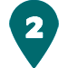 Teal location pin with white number 