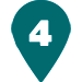 Teal location pin with the number 4 in white.