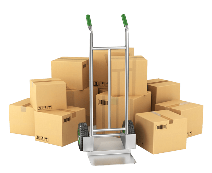 Boxes Beside The Hand Truck — Minneapolis, MN — Bester Bros Transfer & Storage Co Boxes Beside The Hand Truck — Minneapolis, MN — Bester Bros Transfer & Storage Co