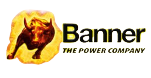 Banner logo with a fiery red bull and the words “Banner The Power Company”