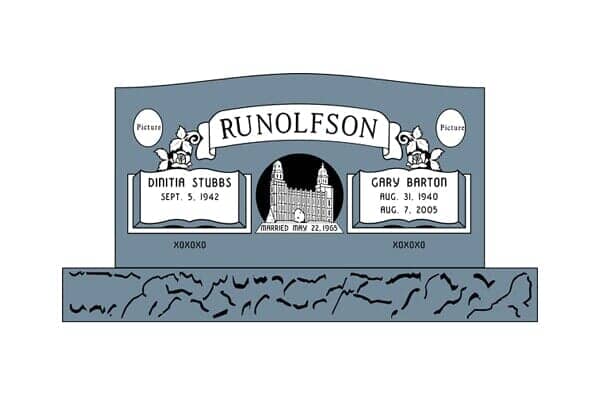 Gray tombstone with 