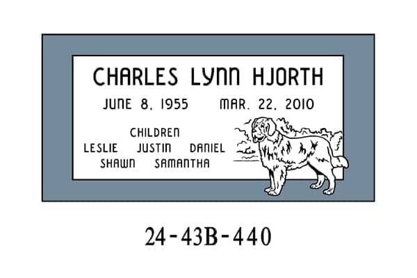 Headstone with name 
