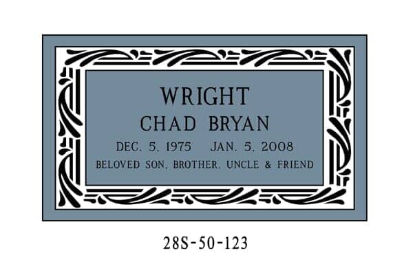 Headstone with name 