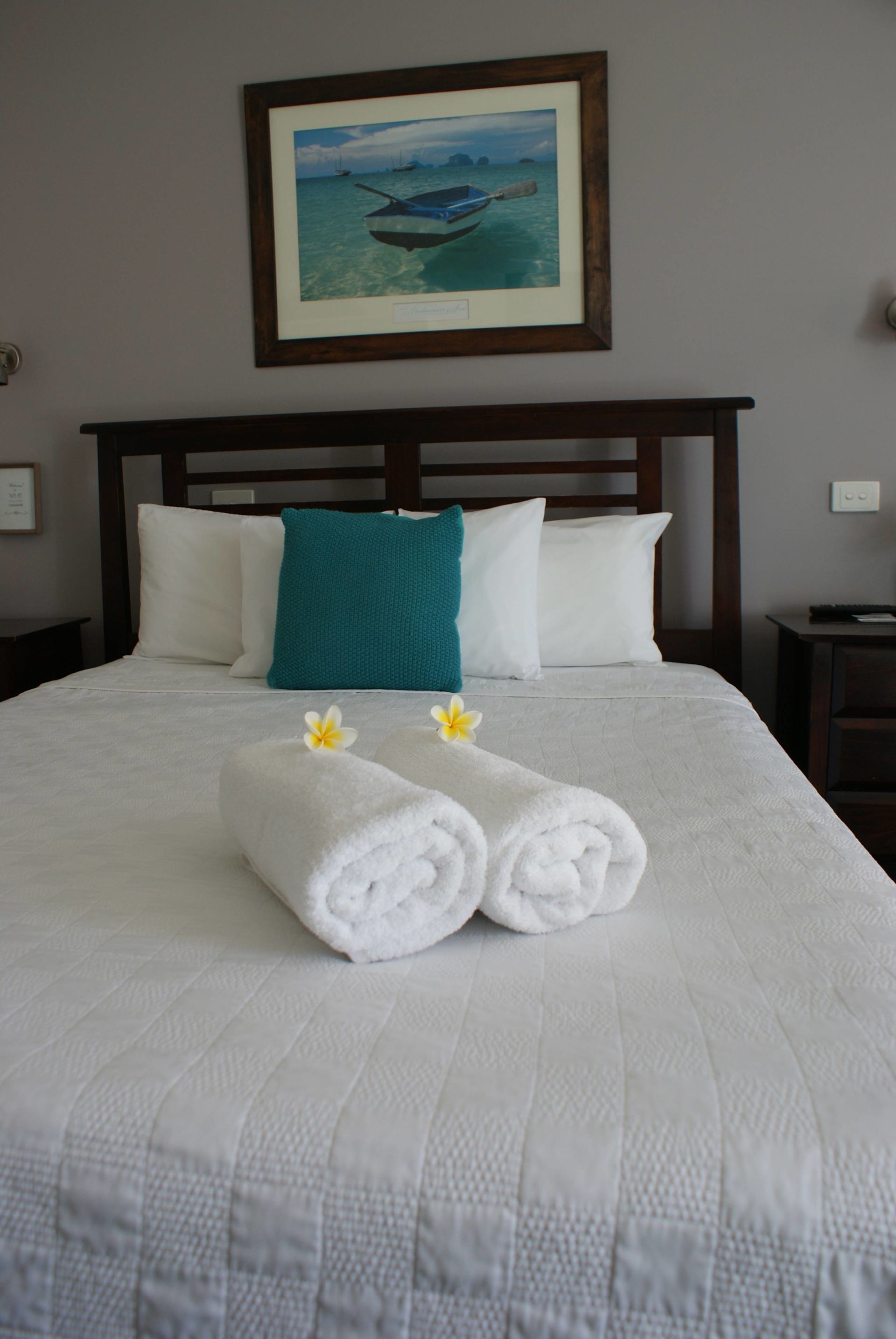 Bed with White Pillow