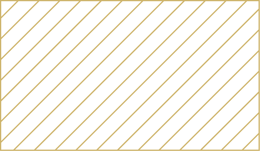 White rectangular pattern with diagonal gold stripes and a thin gold border
