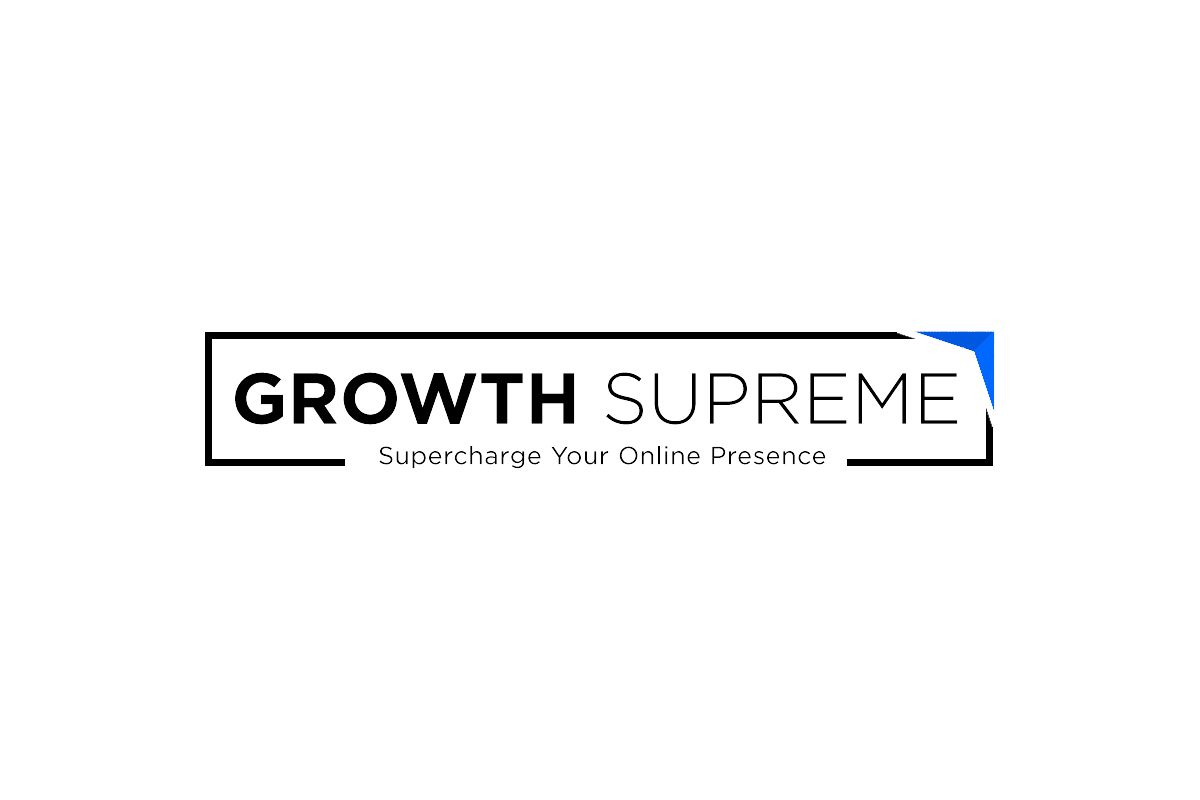 A logo for growth supreme is shown on a white background.