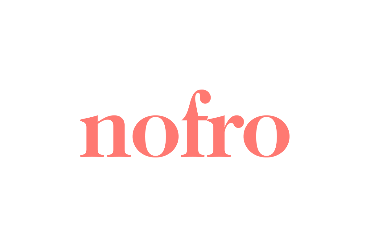 The word nofro is written in red on a white background