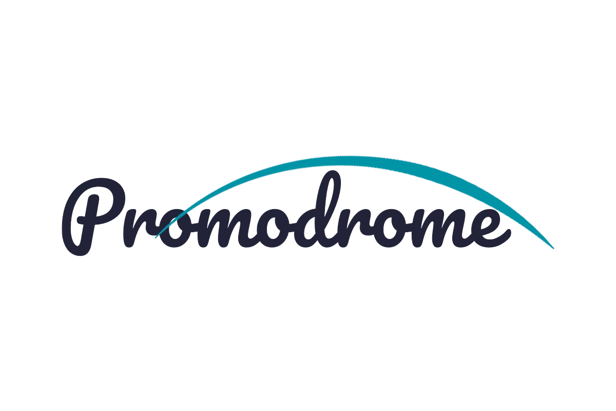 A logo for promodrome is shown on a white background.