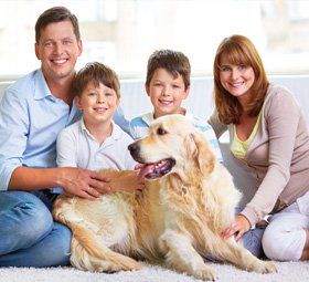 family and a dog
