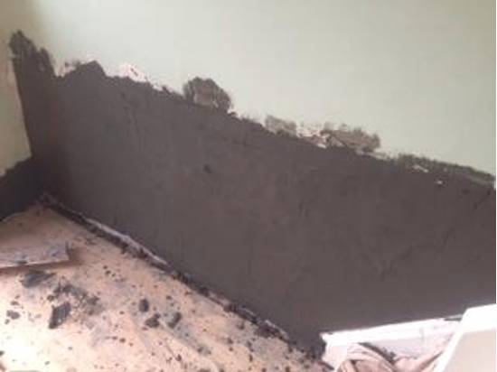 replastered internal wall