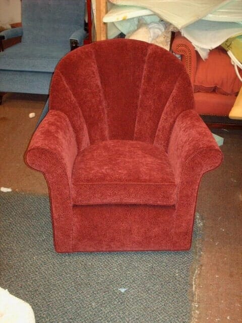 Red Stripe Chair — Upholstery in Danvers, MA